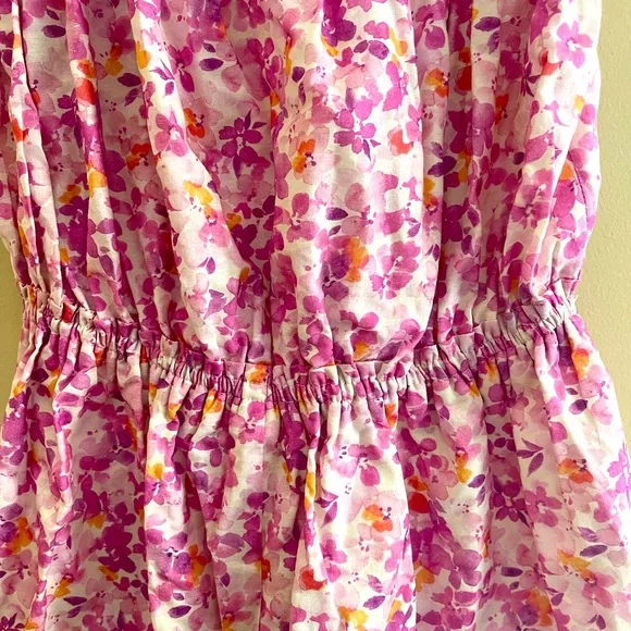 NWOT Sleeveless Linen Blend Floral Print Romper - Picture 5 of 8
